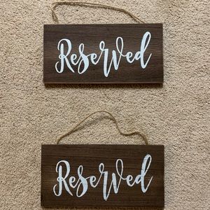 Reserved seating signs